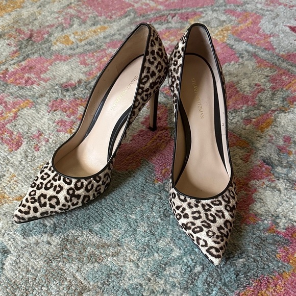 Stuart Weitzman Shoes - Stuart Weitzman Royal Legend Spotted Leopard Stiletto Pump - dyed calf fur EUC